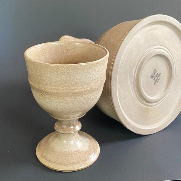 John Chipperfield pottery pitcher jug & goblet Norfolk England set - Picture 9 of 15